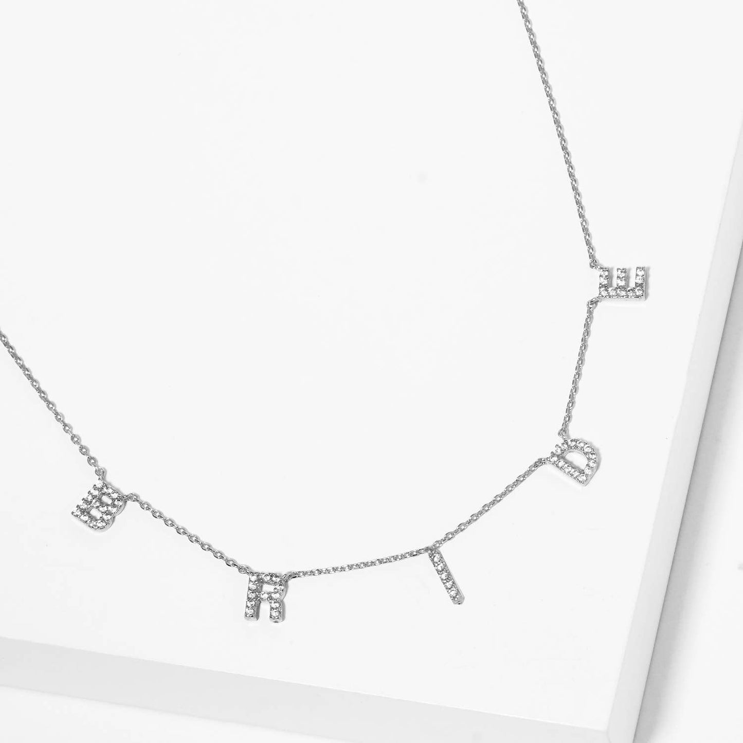 CZ Gold-Dipped BRIDE Letters Necklace RCR ONE SIZE