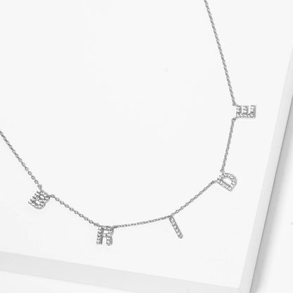 BRIDE Letters Necklace CZ Gold-Dipped RCR