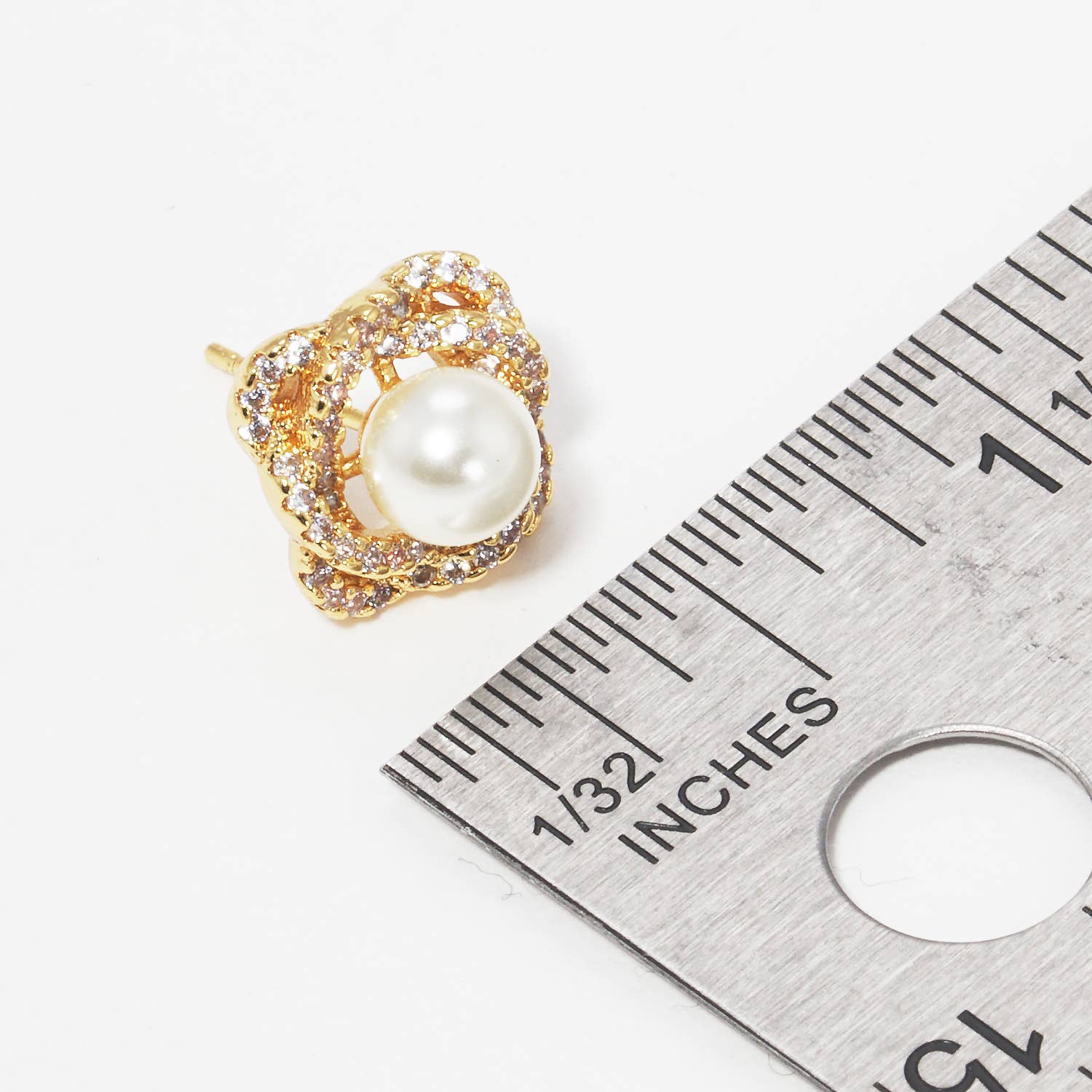 CZ Pearl Post Earrings