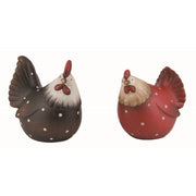 Terracotta Spring Rooster Set - Resin Farmhouse Décor for Rustic Home & Garden - Charming Rooster Figurines