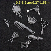 Hairdresser Pendant Charms, Cute Miniature Salon Tools Jewelry, Perfect Gift for Stylists and Beauty Lovers Hairdresser Charms