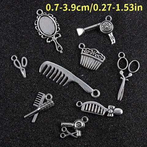 Hairdresser Pendant Charms, Cute Miniature Salon Tools Jewelry, Perfect Gift for Stylists and Beauty Lovers Hairdresser Charms
