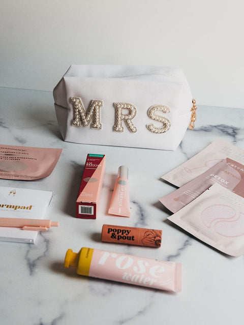 Mrs. Bridal Beauty Cosmetics Pouch - Makeup Bag for Brides
