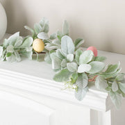 Artificial Lambs Ear Garland & Easter Egg Spring Greenery Decor, Easter Decoration, Spring Home Decor, Festive Wreath Garland