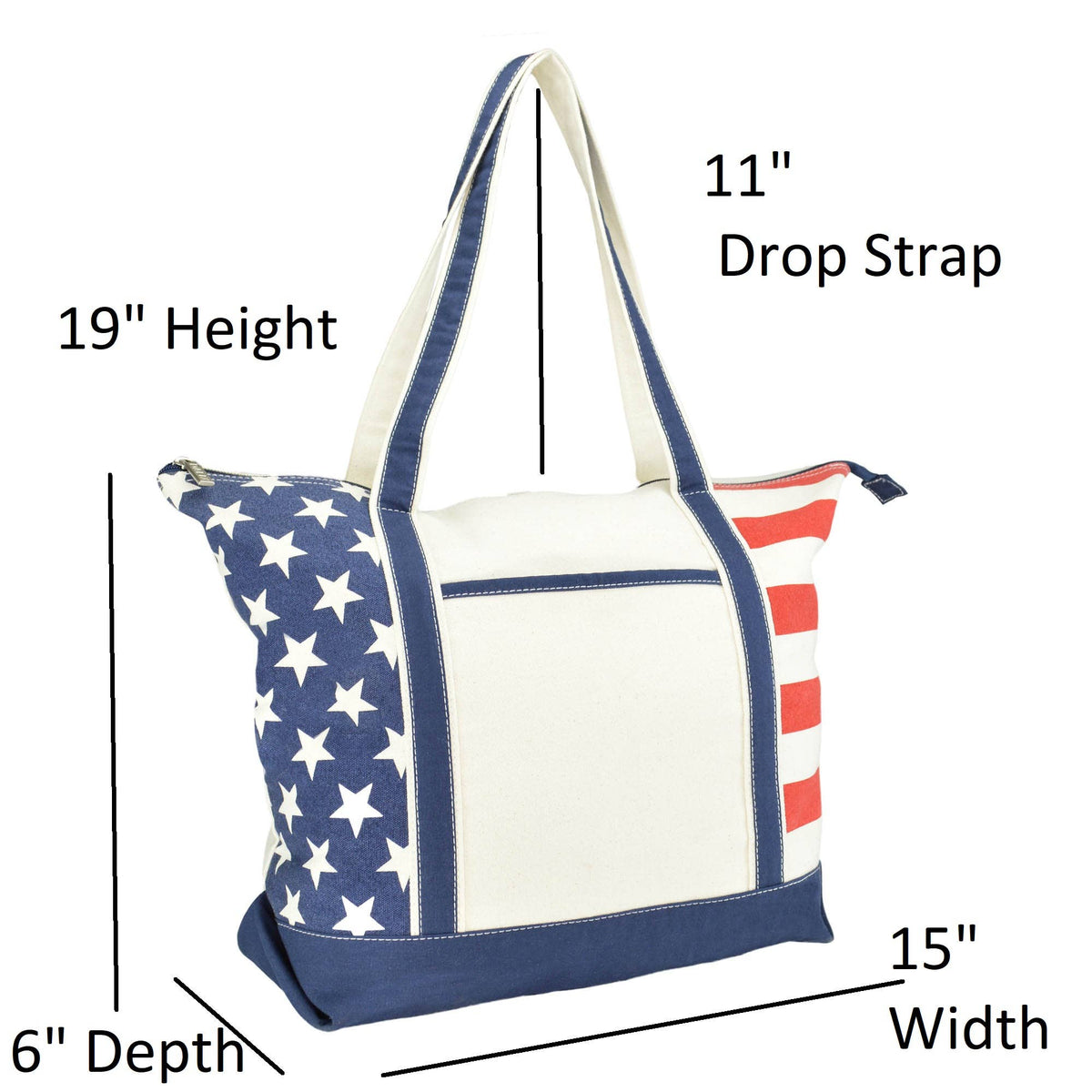 Customized Embroidered Patriotic Tote Bag