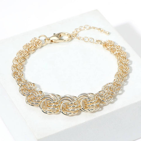 14K Gold Plated Knot Chain Bracelet