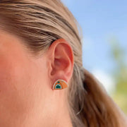 Camping Tent Enamel Stud Earrings