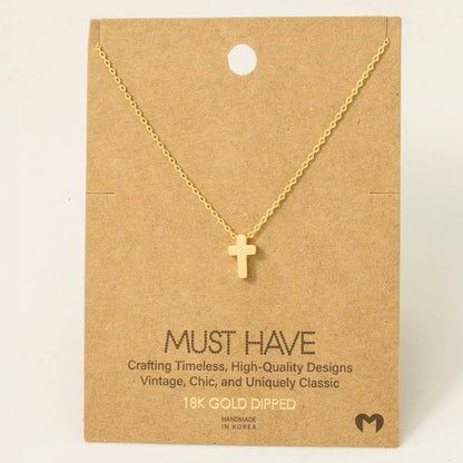 Dainty Mini Cross Pendant Necklace Faith Necklace