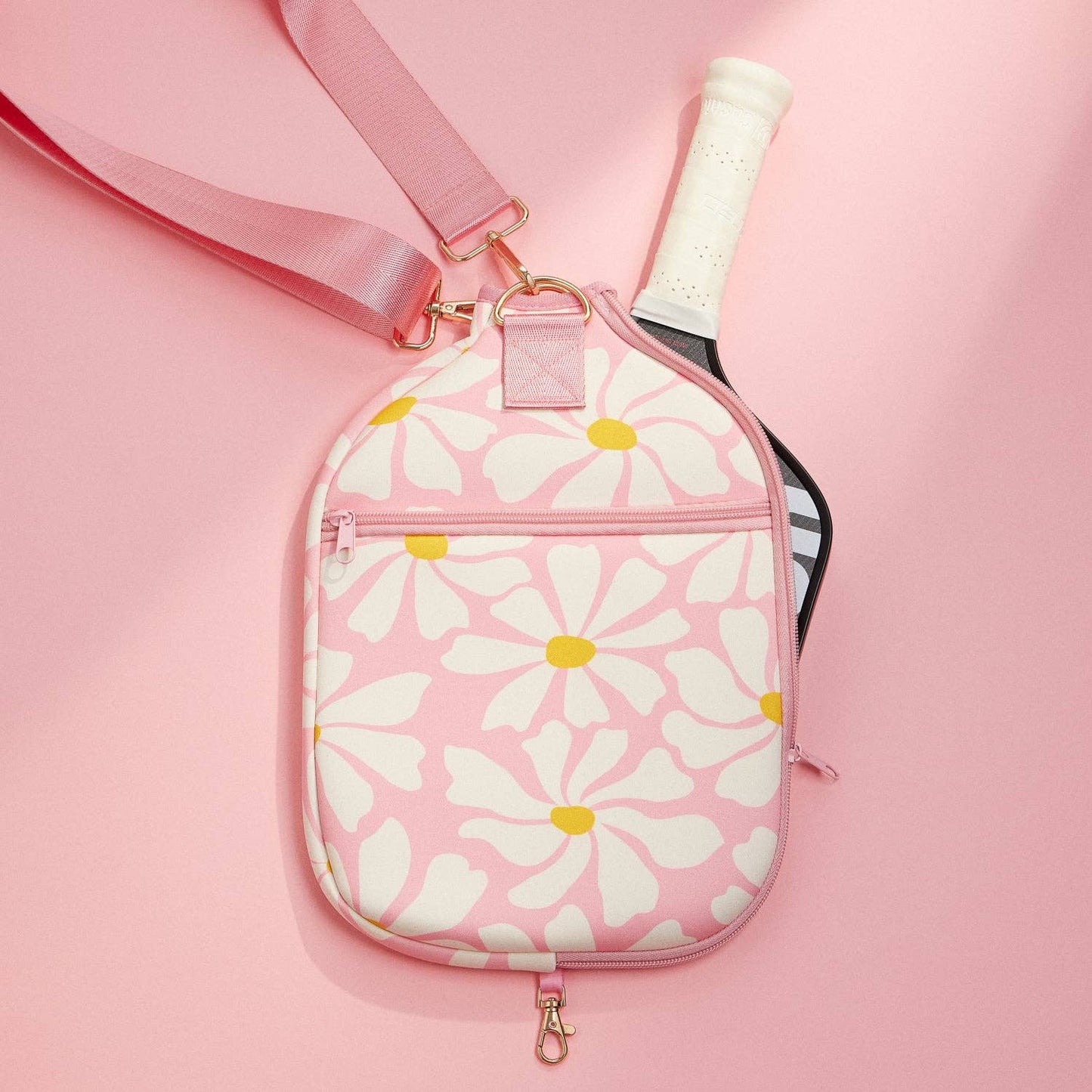 Daisy Floral Neoprene Pickleball Paddle Bag - Nifty Decor & More