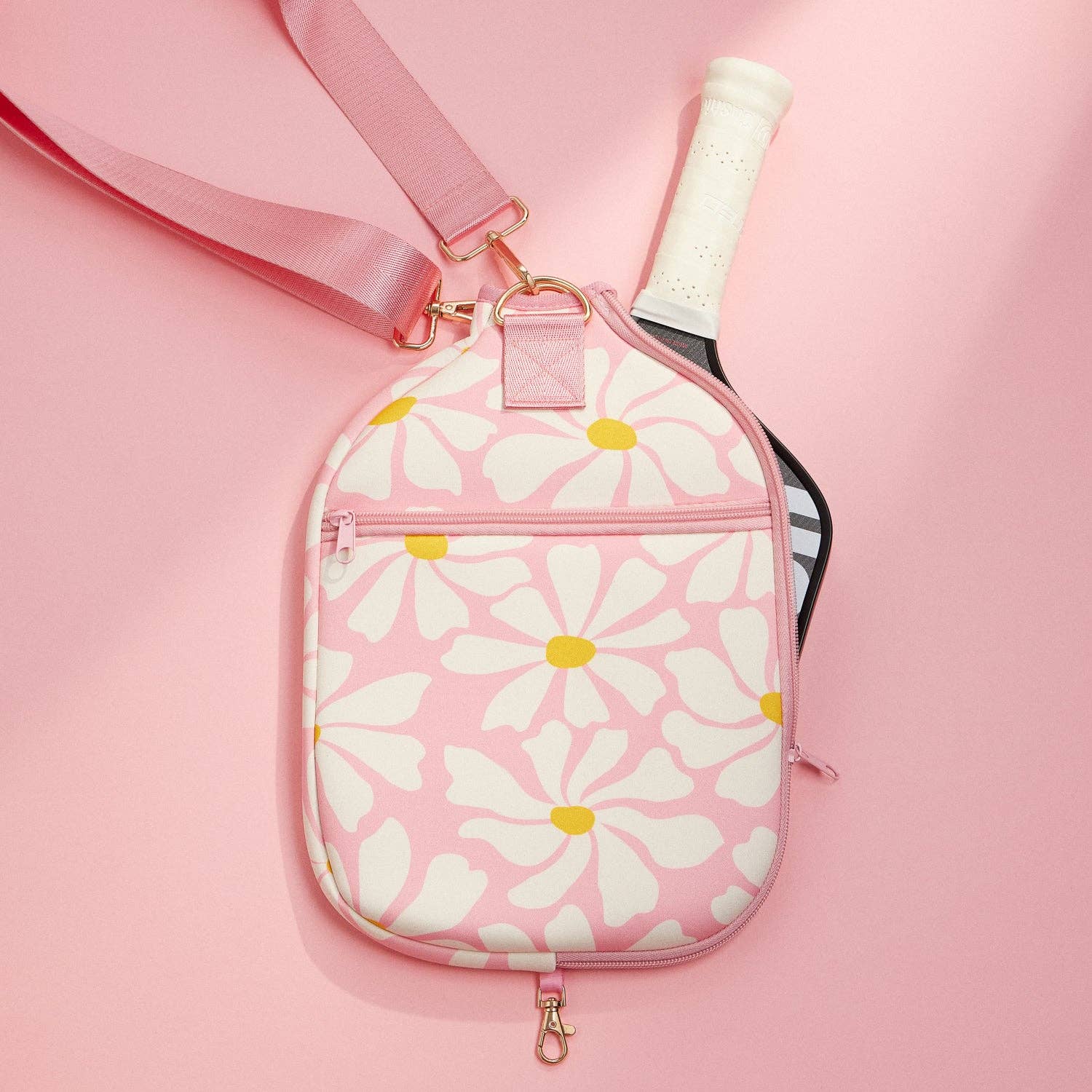Daisy Floral Neoprene Pickleball Paddle Bag - Nifty Decor & More