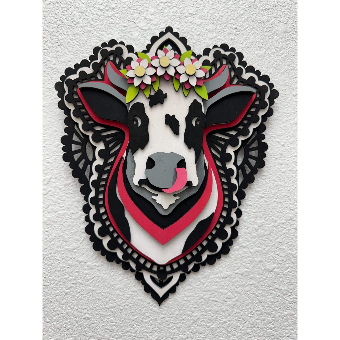 Daisy The Cow Wall Decor Black /Red