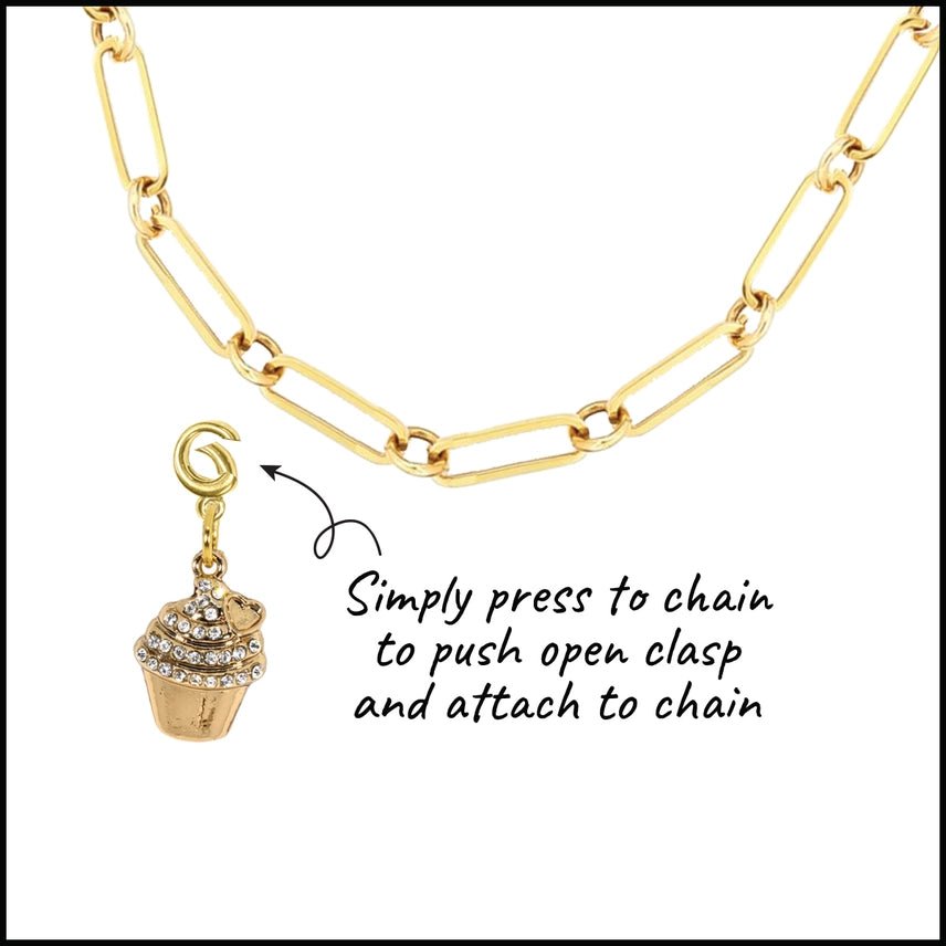 Dangle Charm - 14K Yellow Gold - Plated - Nifty Decor & More