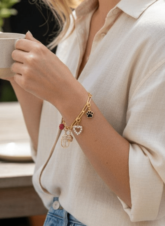 Dangle Charm - 14K Yellow Gold - Plated - Nifty Decor & More