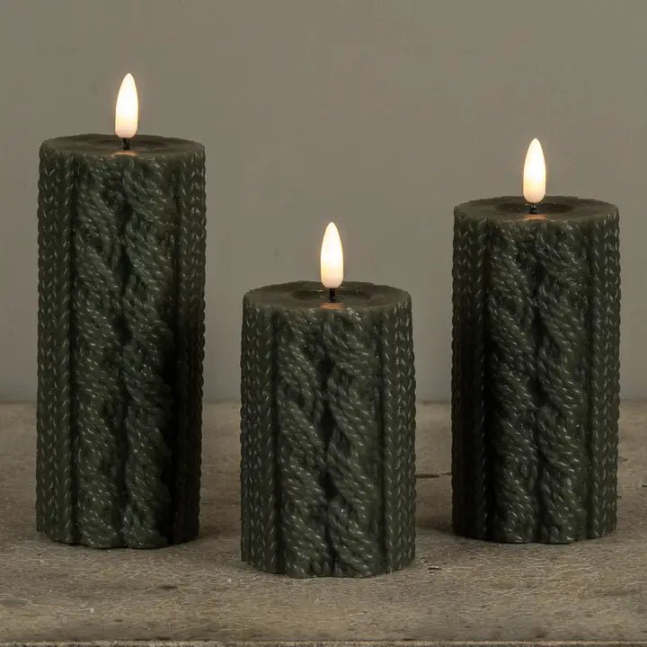 Dark Green Sweater 3D Flame Candle - Nifty Decor & More
