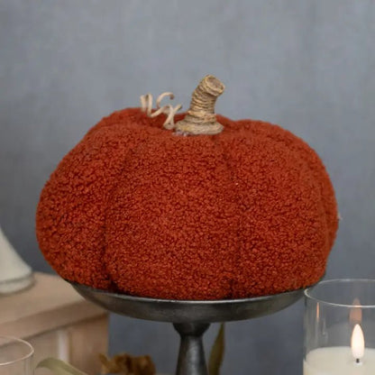 Dark Orange Boucle Pumpkin - Nifty Decor & More