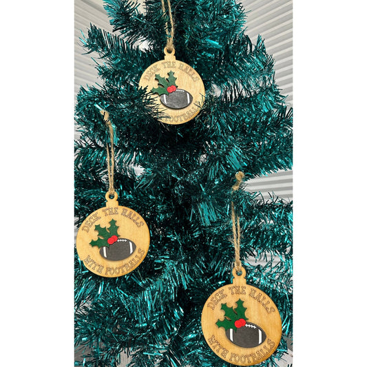 Deck the Halls with Footballs Ornament - Nifty Decor & More