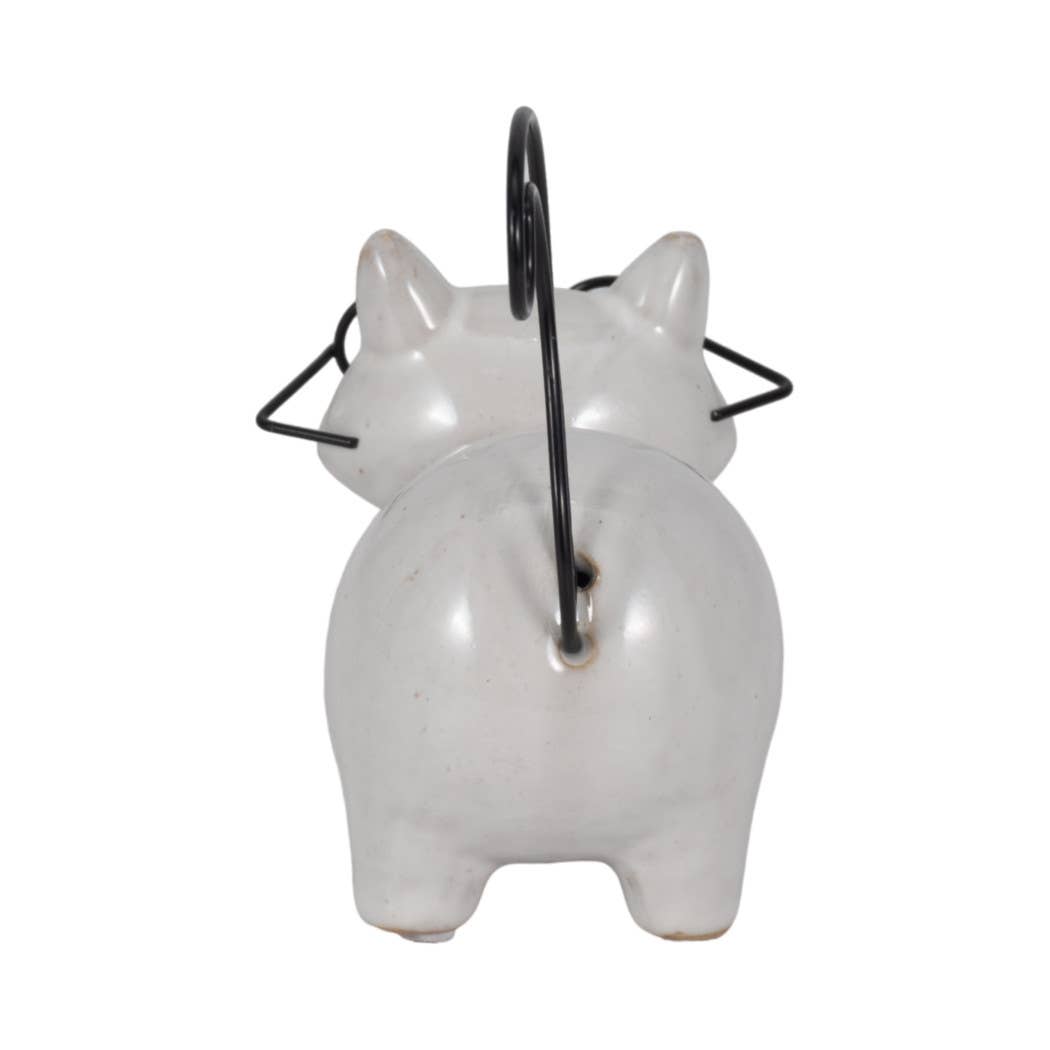 Decorative Figurine - Black Ceramic Standing Kitten, 6 in. - Nifty Decor & More