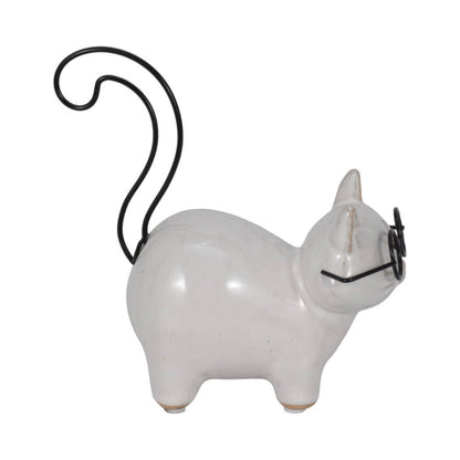 Decorative Figurine - Black Ceramic Standing Kitten, 6 in. - Nifty Decor & More