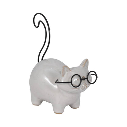 Decorative Figurine - Black Ceramic Standing Kitten, 6 in. - Nifty Decor & More