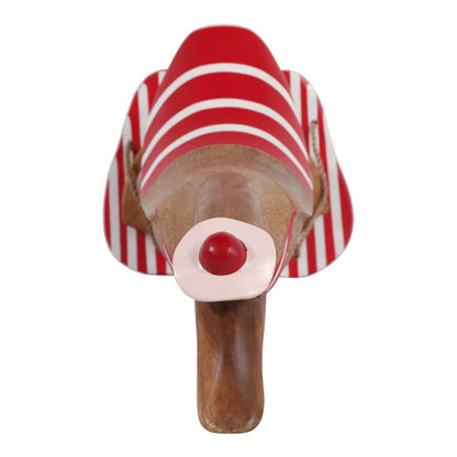 Decorative Figurine - Red & Brown Wood Bikini Duck, 16 in. - Nifty Decor & More
