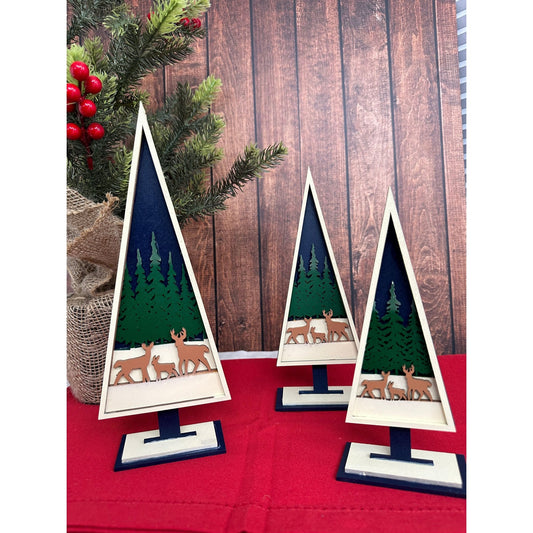 Deer Family Trees Christmas Shelf Sitter