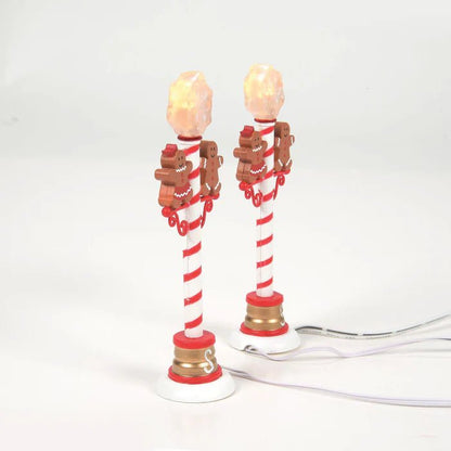 Department 56 Gingerbread Street Lamp Pair – LED Snowflake Village Accessory - Nifty Decor & More