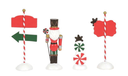 Department 56 Peppermint Panache Set of 4 – Candy - Themed Christmas Village Accessory - Nifty Decor & More