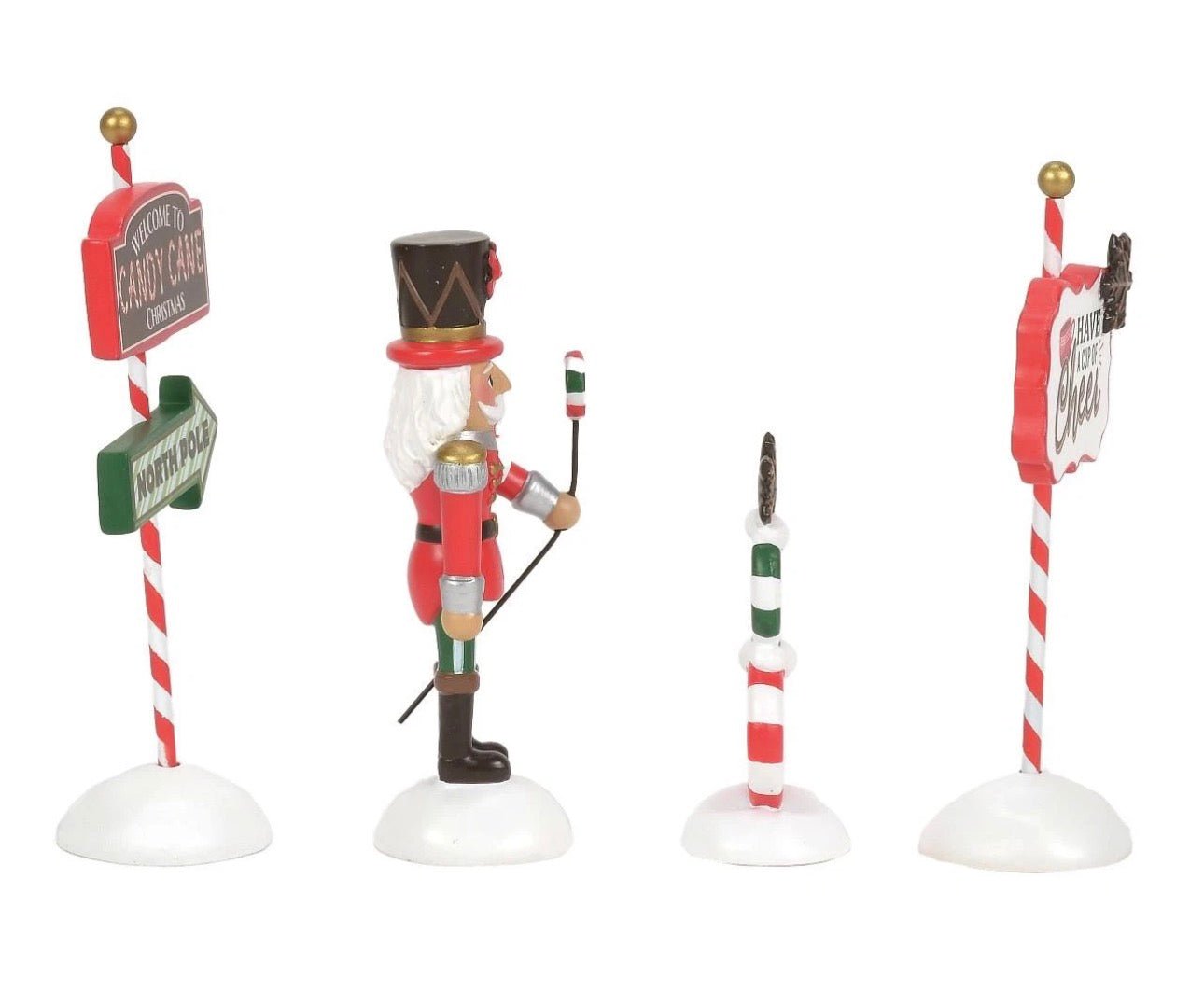 Department 56 Peppermint Panache Set of 4 – Candy - Themed Christmas Village Accessory - Nifty Decor & More