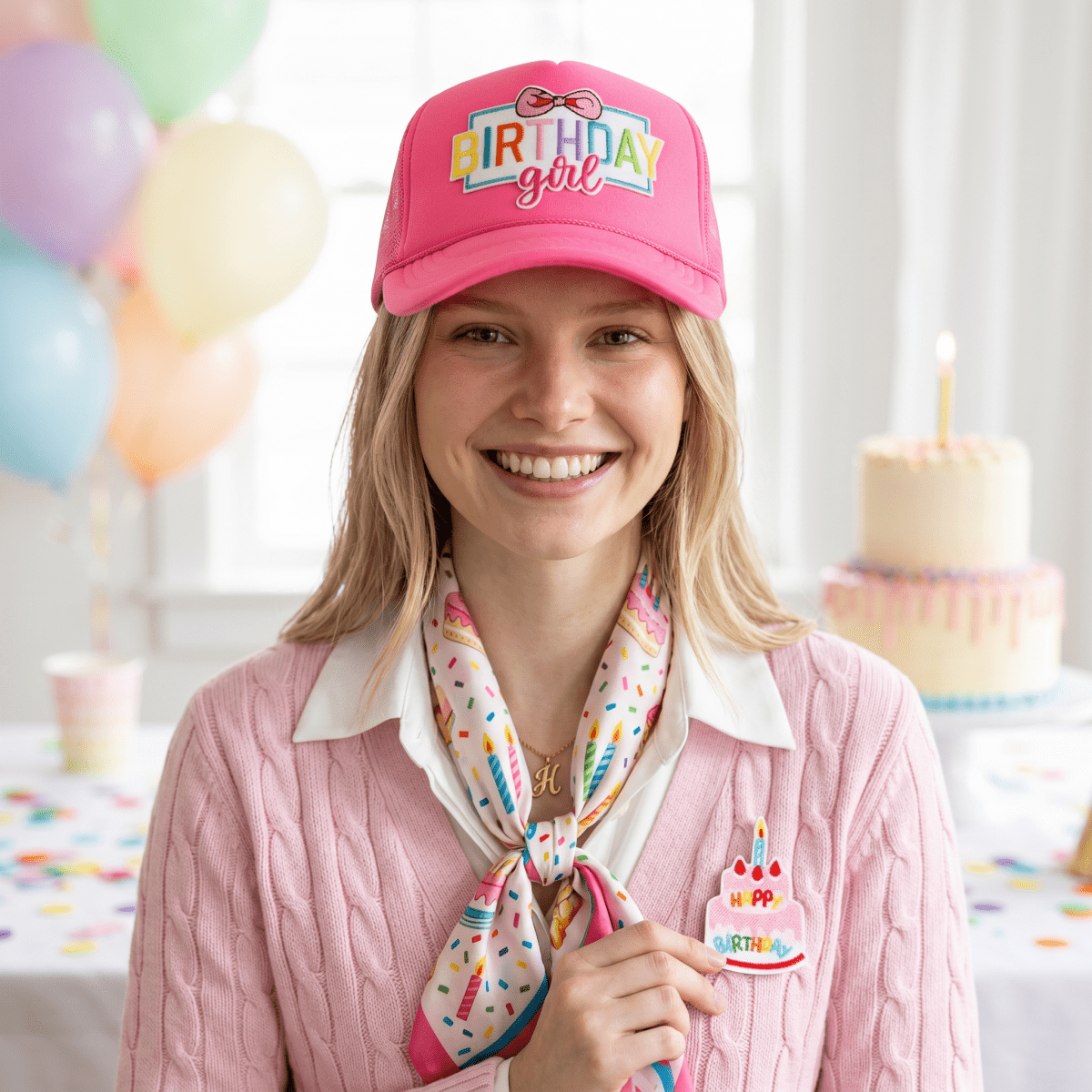 Design Your Own: Patterned Brim Trucker Hat | Birthday Patch Collection - Nifty Decor & More