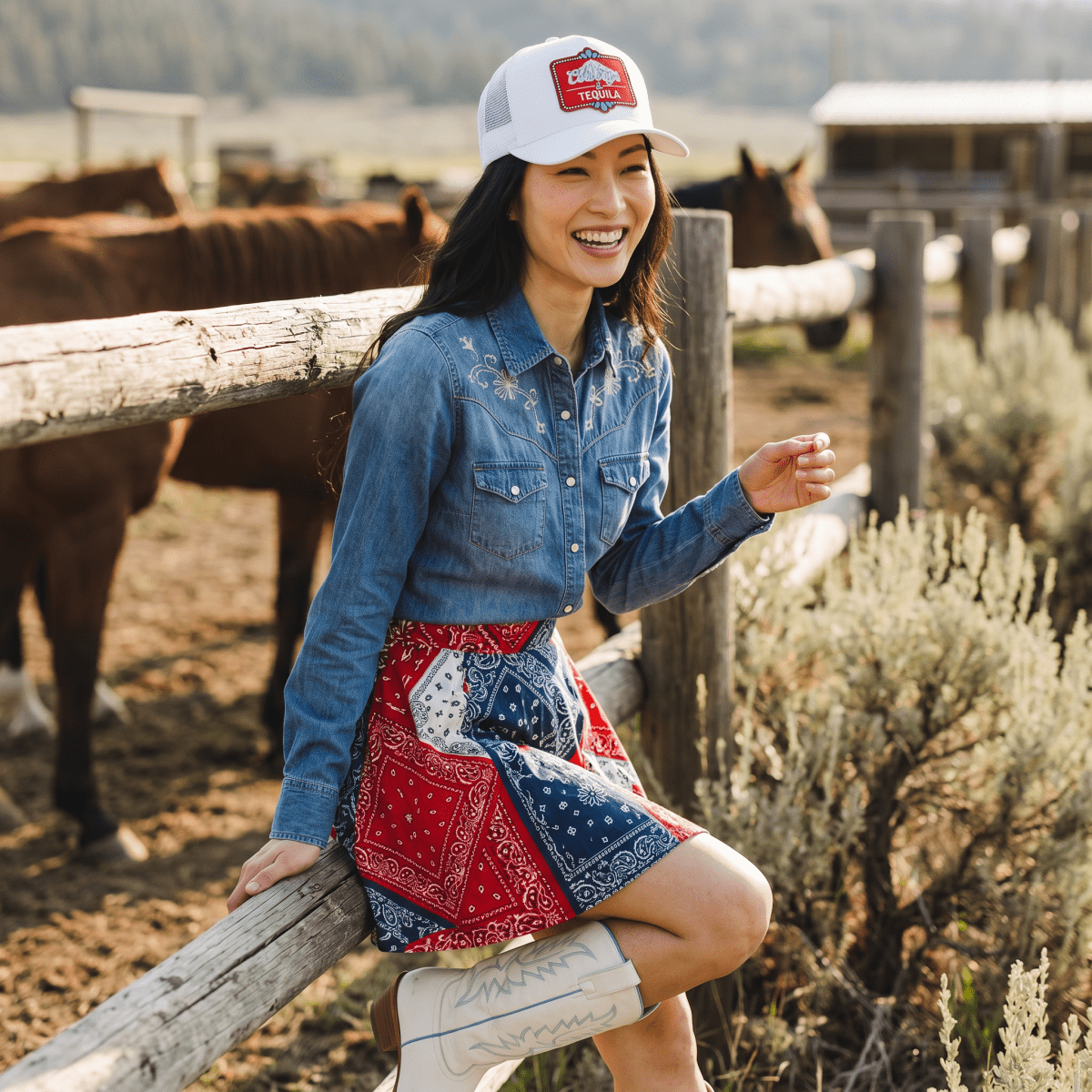 Design Your Own: Patterned Brim Trucker Hat | Cowgirl Patch Collection - Nifty Decor & More