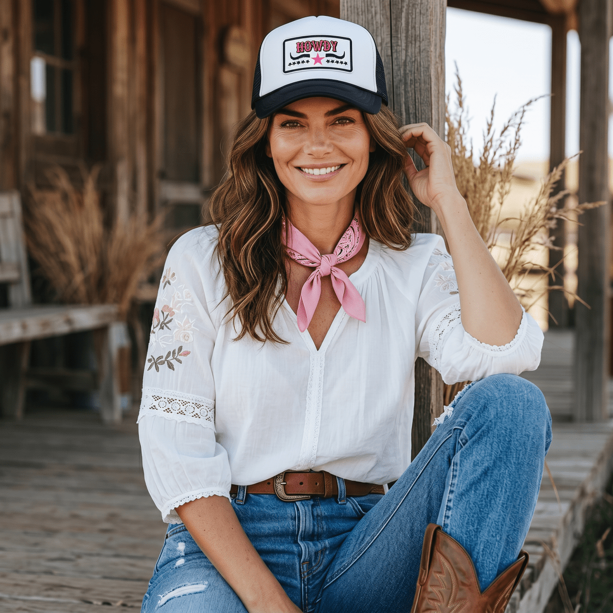 Design Your Own: Patterned Brim Trucker Hat | Cowgirl Patch Collection - Nifty Decor & More