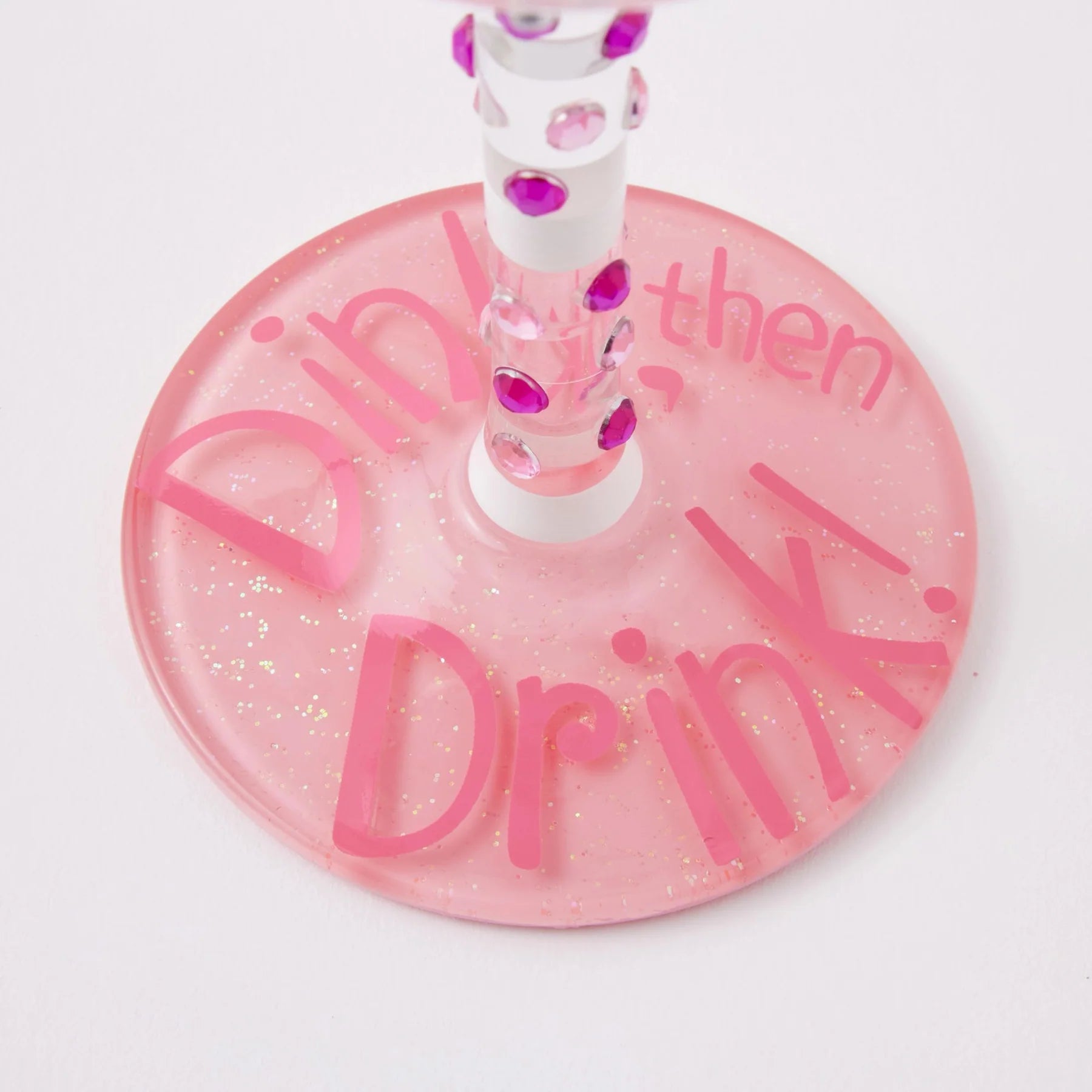 Dink then Drink Hand Painted Wine Glass - Nifty Decor & More