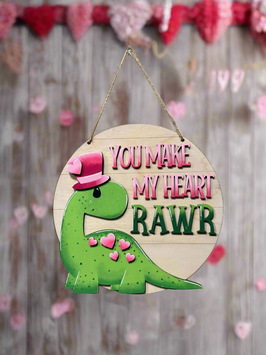 Dinosaur Valentine Hanger - Nifty Decor & More