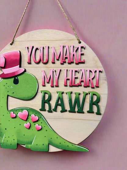 Dinosaur Valentine Hanger - Nifty Decor & More