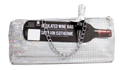 Disco Insulated Wine Bag & Silver Cowboy Boot Stopper - Nifty Decor & More