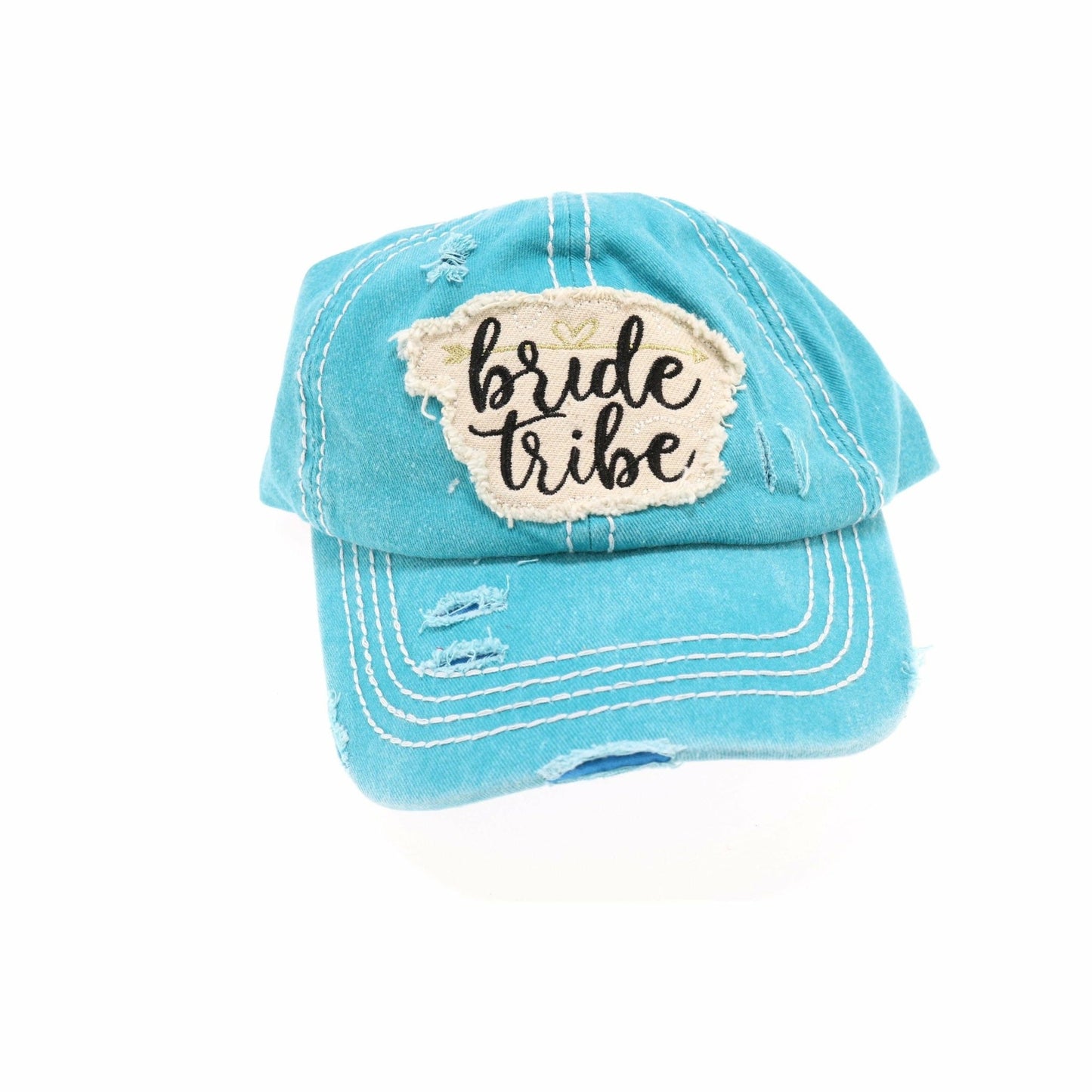 Distressed Bride Tribe Patch CC Ball Cap BA2019BT Turquoise