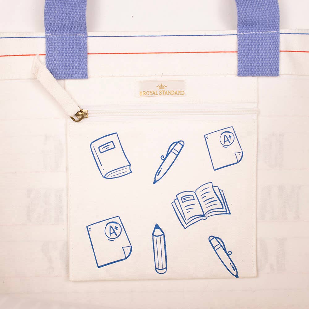 Do My Papers Look Graded Tote – Playful White Red Blue Canvas Bag for Teachers to Tote Graded Assignments – Teacher Appreciation Gift - Nifty Decor & More