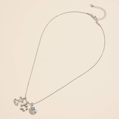 Dog Mom Charm Necklace Gold Dipped 18K, Delicate Animal Lover Jewelry, Gift for Dog Mom Birthday charm necklace