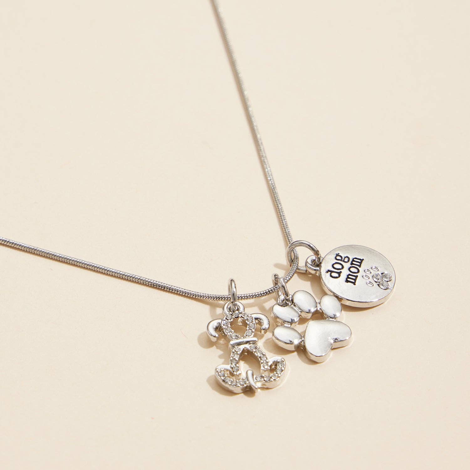 Dog Mom Charm Necklace Gold Dipped 18K, Delicate Animal Lover Jewelry, Gift for Dog Mom Birthday - Nifty Decor & More