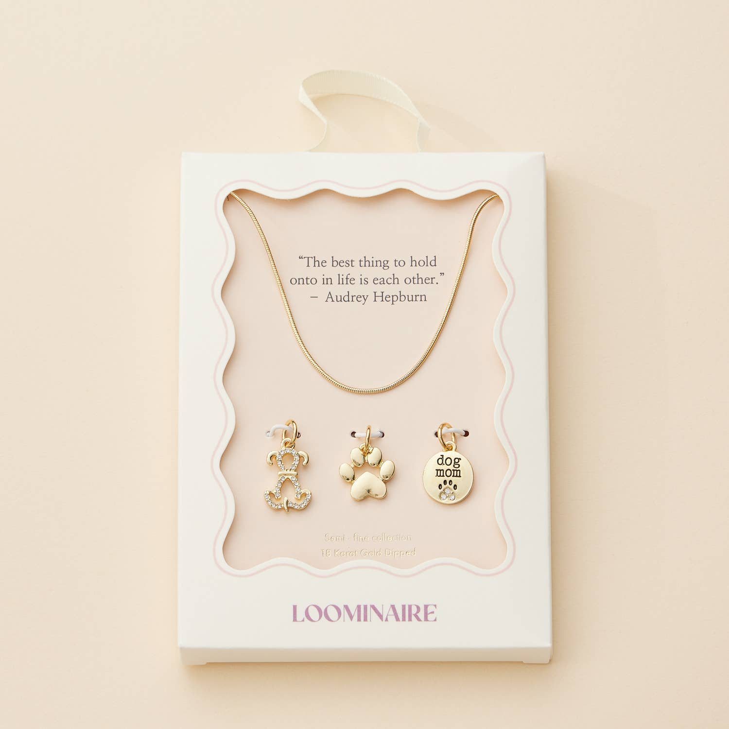 Dog Mom Charm Necklace Gold Dipped 18K, Delicate Animal Lover Jewelry, Gift for Dog Mom Birthday charm necklace