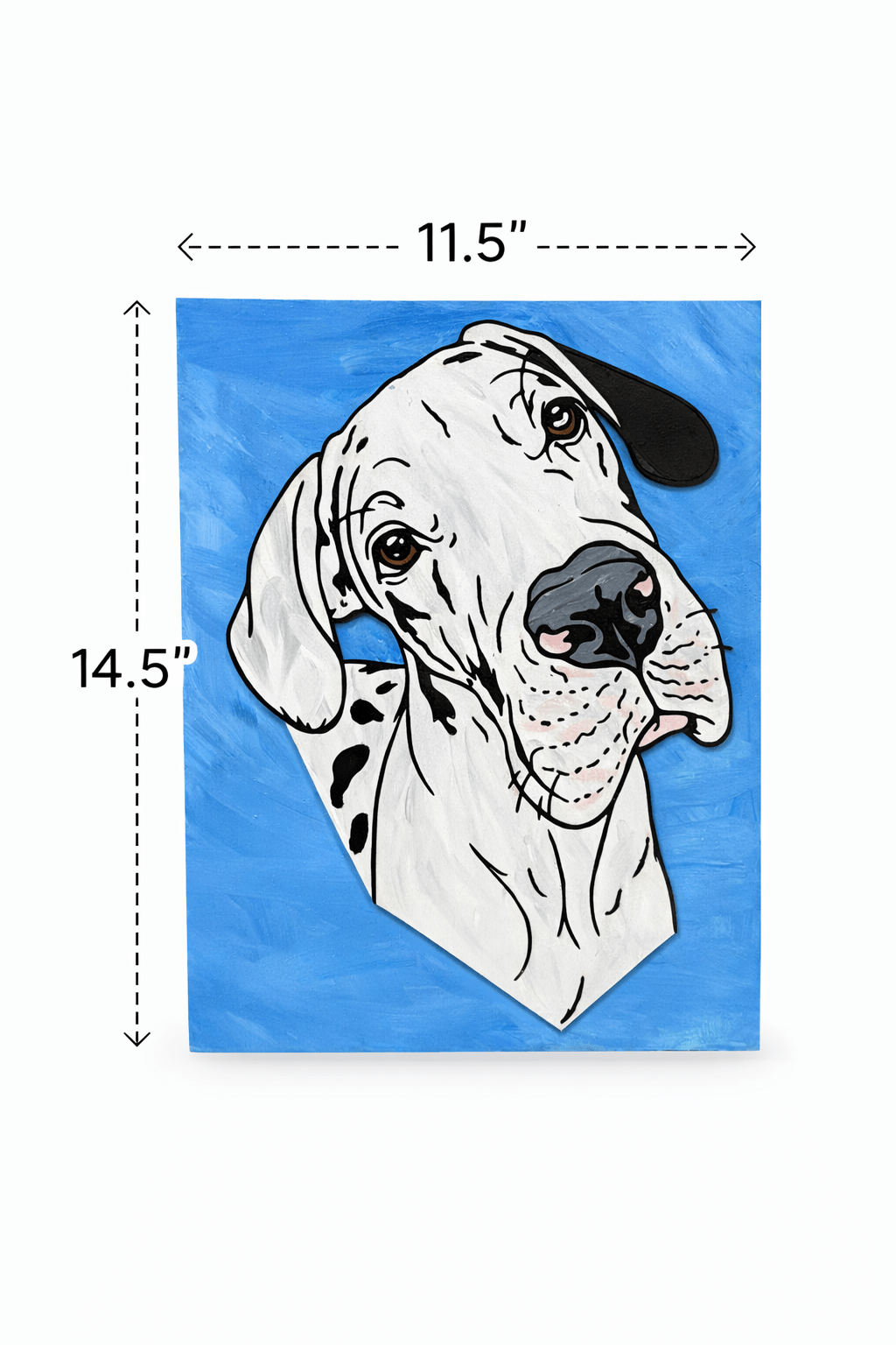 Dog Portrait Wall Art 🐶 Hand Painted Pet Illustration on Wood 🎨 Personalized Dog Lover Gift 🐾 Modern Colorful Pet Decor - Nifty Decor & More