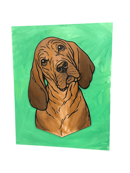 Dog Portrait Wall Art 🐶 Hand Painted Pet Illustration on Wood 🎨 Personalized Dog Lover Gift 🐾 Modern Colorful Pet Decor - Nifty Decor & More