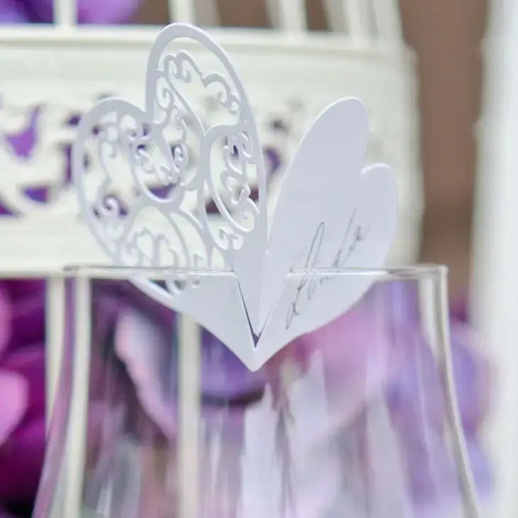 Double Hearts Paper Drink Marker - Pack of 12 - Nifty Decor & More