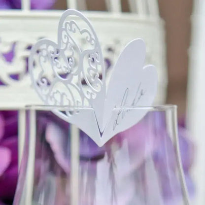 Double Hearts Paper Drink Marker - Pack of 12 - Nifty Decor & More