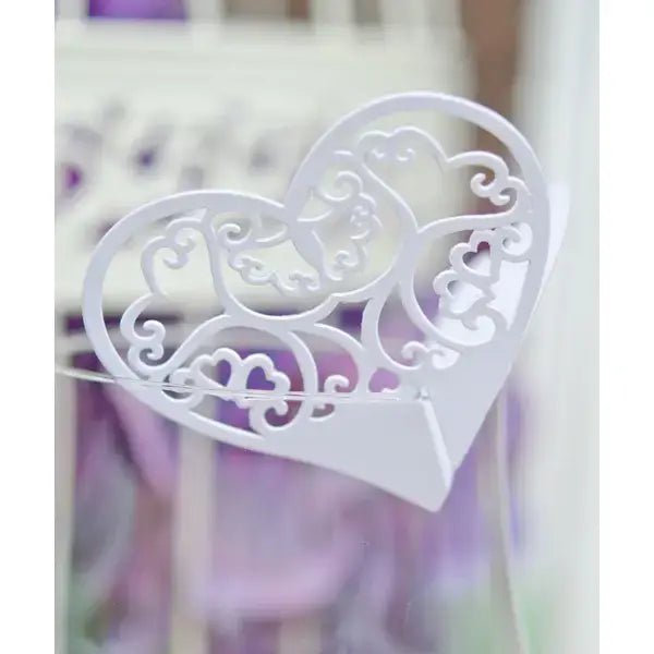 Double Hearts Paper Drink Marker - Pack of 12 - Nifty Decor & More