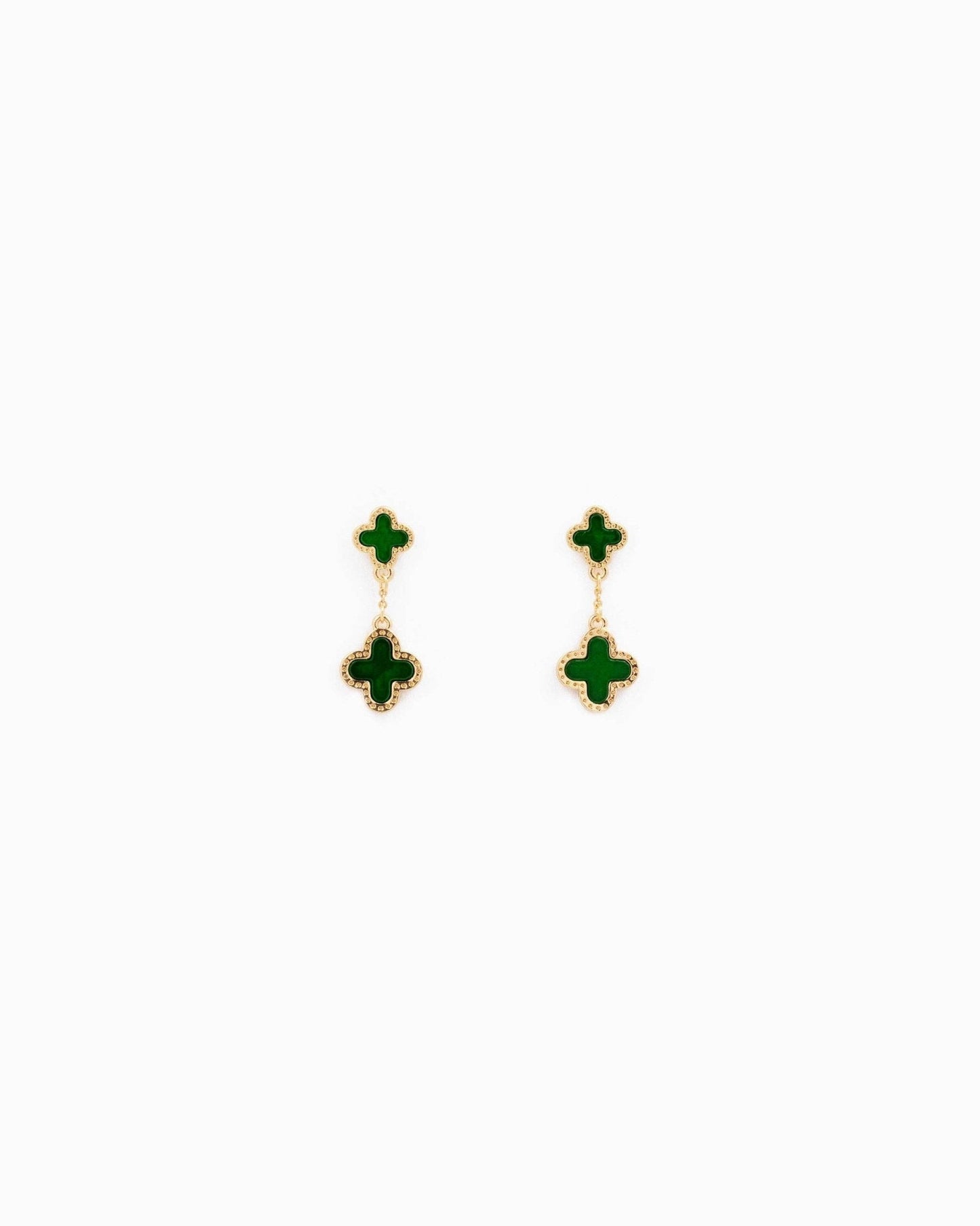 Double MOP Clover Drop Earrings - Nifty Decor & More
