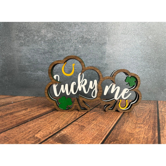 Double Shamrock St. Patrick's Day Shelf Sitter