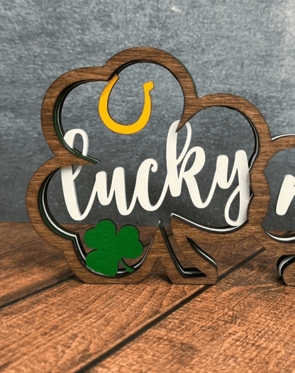 Double Shamrock St. Patrick's Day Shelf Sitter