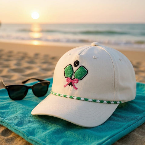 Pickleball Paddle Ribbon Embroidery Trucker Hat, Lightweight Sporty Cap for Outdoor Play, Perfect Gift for Pickleball Enthusiasts Pickleball Hat