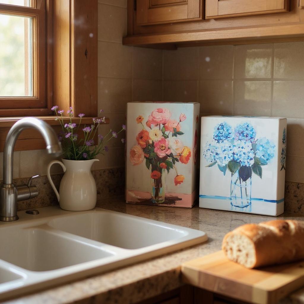 Floral Wall Art 6" Petite Botanical Print, Decorative Accent for Home, Perfect Gift for Plant Lovers Floral Wall Art